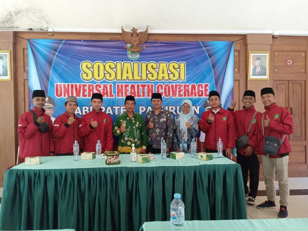Sosialisasi Universal Health Coverage (HCU) Kab. Pasuruan Tahun 2023 dihadiri oleh Wakil Bupati Pasuruan dan Mahasiswa KKN PAR STAI Al-Yasini Pasuruan
